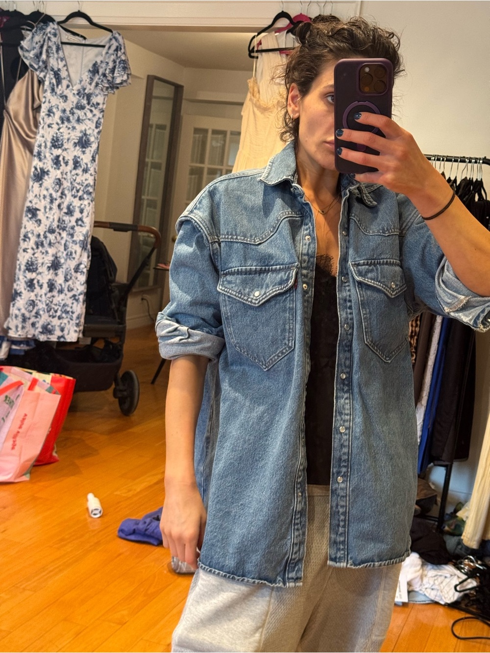 Levi’s thick denim western oversized shirt  PTP 23